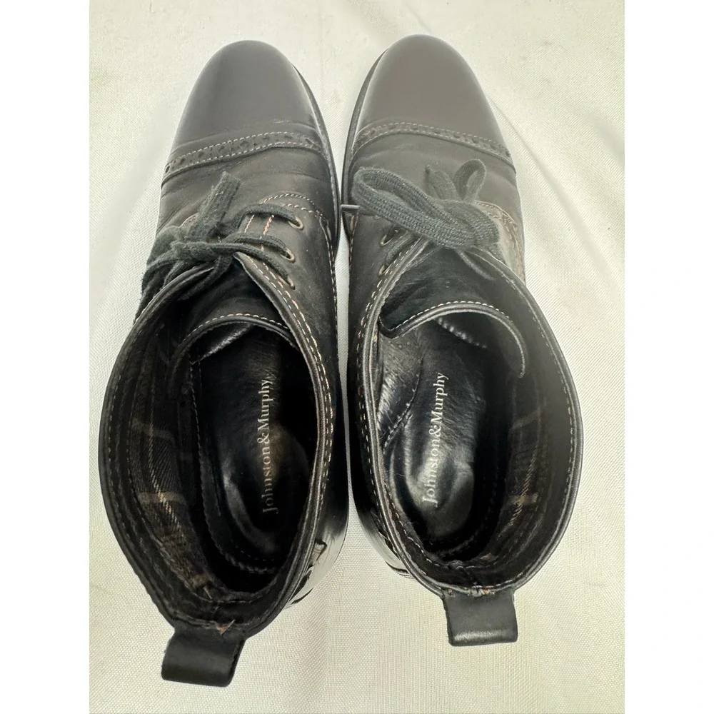 Men's Johnston & Murphy Black Leather Chukka Style Dress Ankle Boots Size 9 M